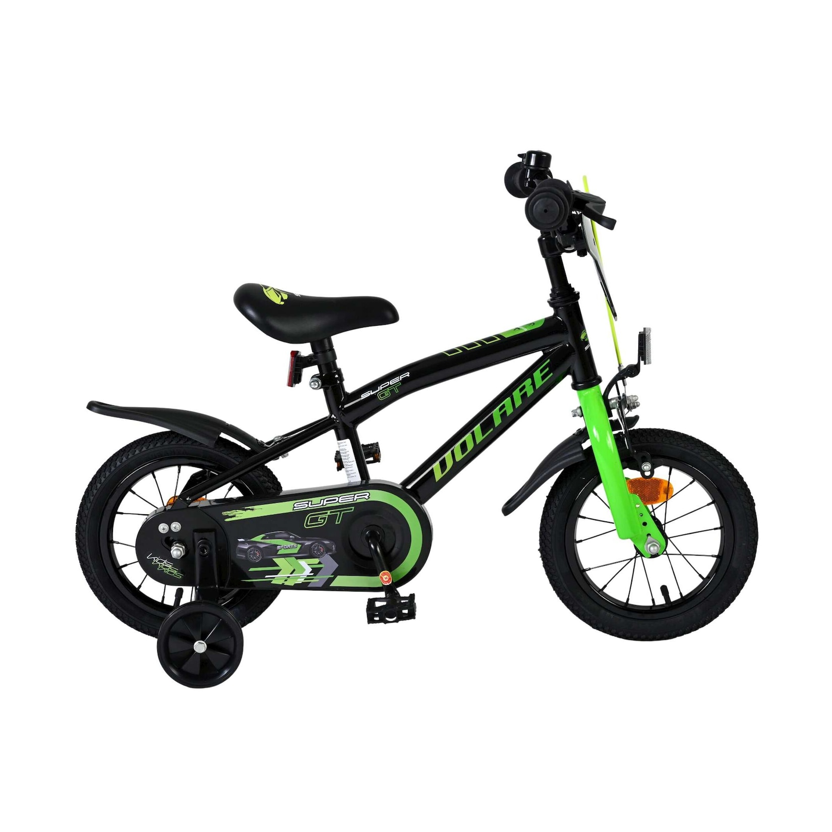Volare Kinderfahrrad Super GT für Jungen 12 Zoll Kinderrad in Grün