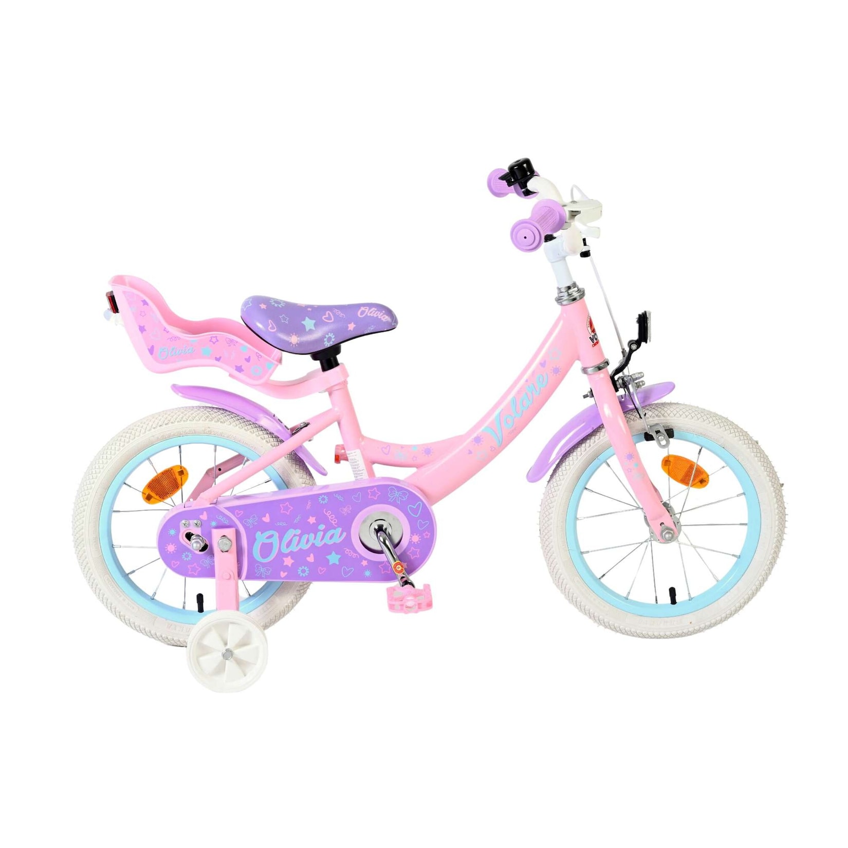 Volare Kinderfahrrad Olivia für Mädchen 14 Zoll Kinderrad in Rosa