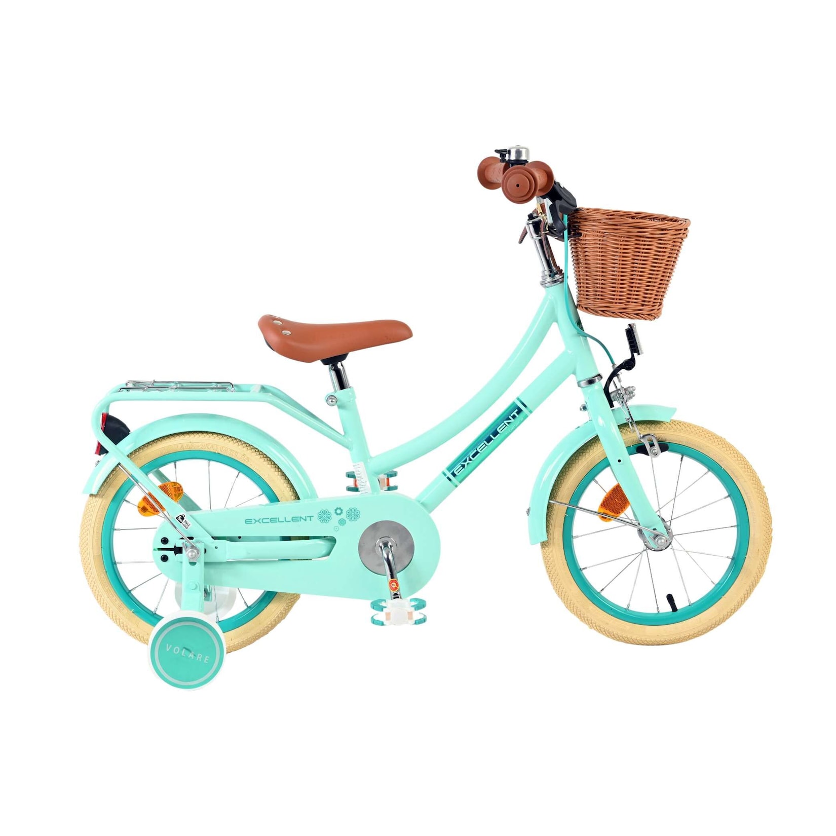 Volare Kinderfahrrad Excellent für Mädchen 14 Zoll Kinderrad in Grün