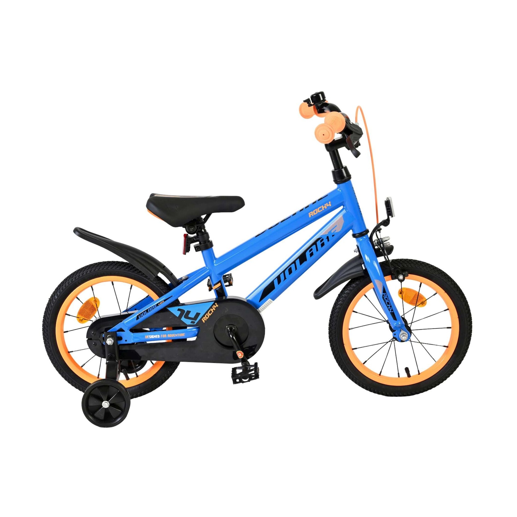 Volare Kinderfahrrad Rocky für Jungen 14 Zoll Kinderrad in Blau