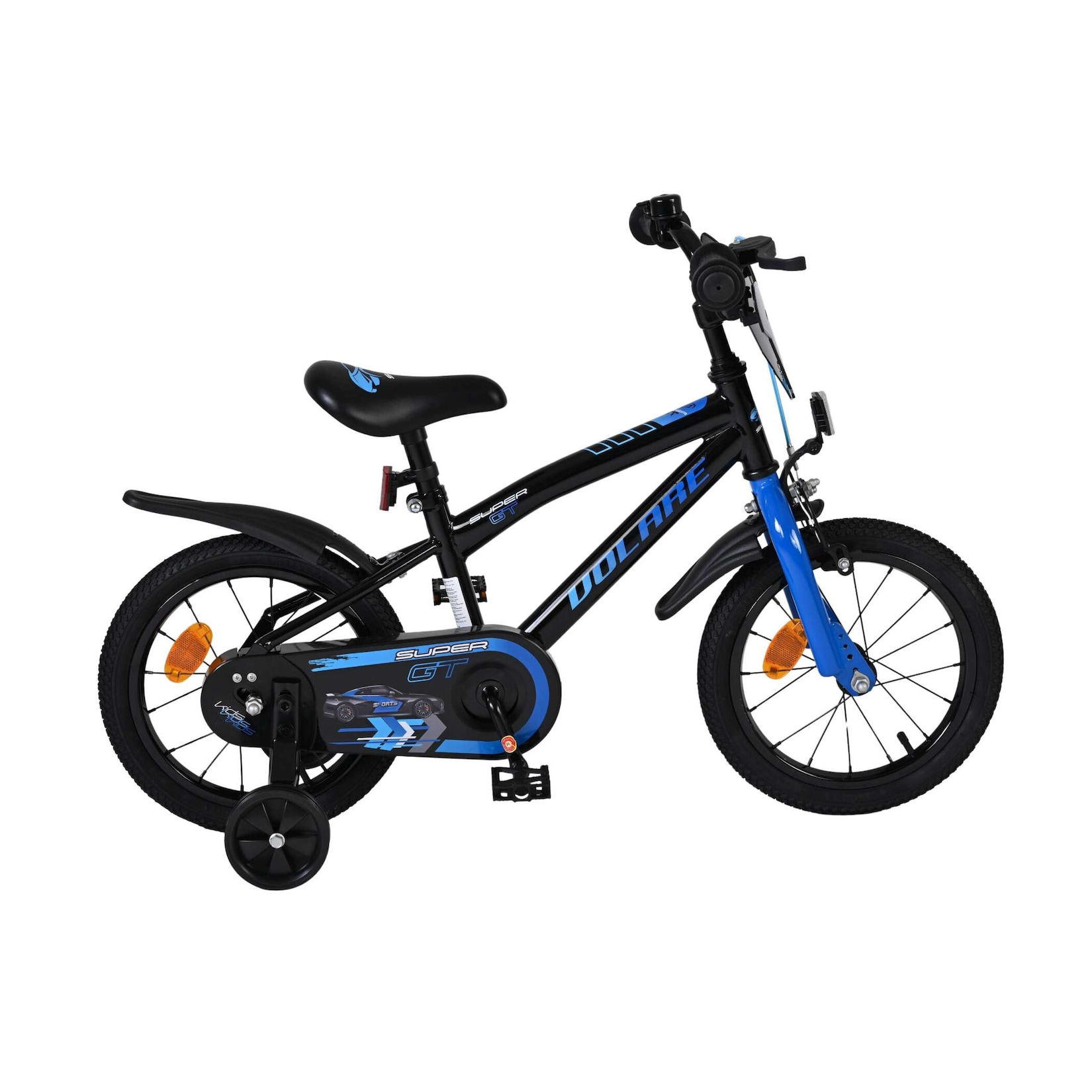 Volare Kinderfahrrad Super GT für Jungen 14 Zoll Kinderrad in Blau