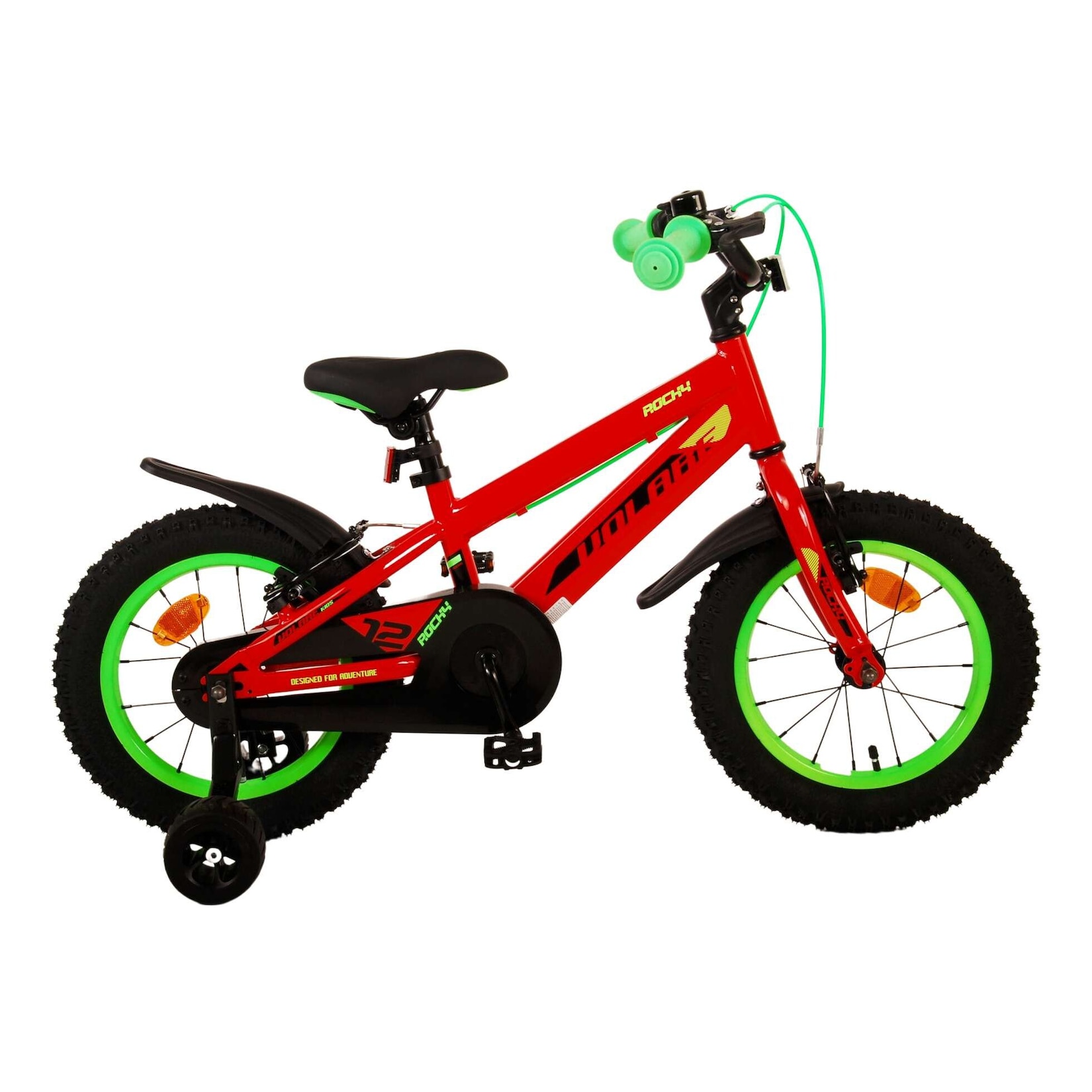 Volare Kinderfahrrad Rocky für Jungen 14 Zoll Kinderrad in Rot, Zwei Handbremsen