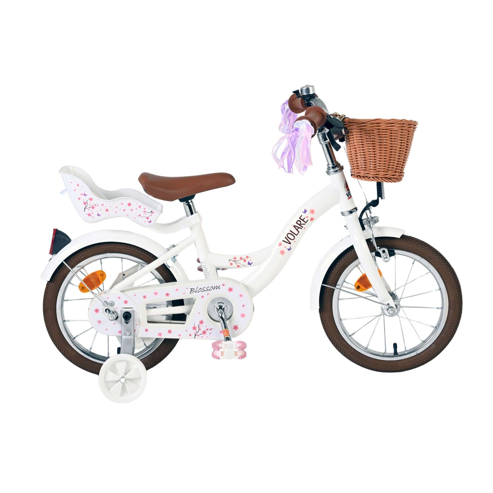Volare Kinderfahrrad Blossom für Mädchen 14 Zoll Kinderrad in Weiß