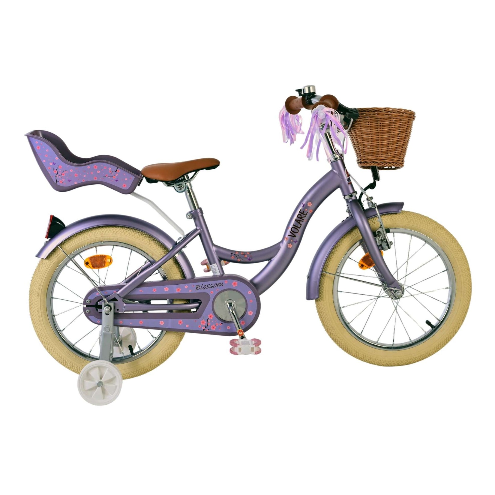 Volare Kinderfahrrad Blossom für Mädchen 16 Zoll Kinderrad in Lila