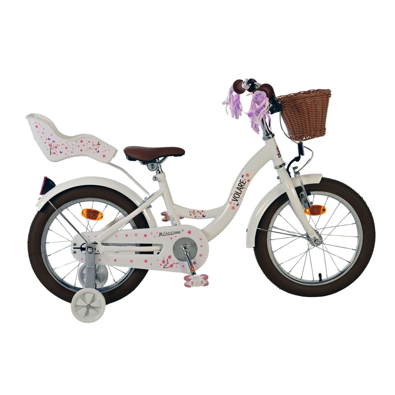 Volare Kinderfahrrad Blossom für Mädchen 16 Zoll Kinderrad in Weiß