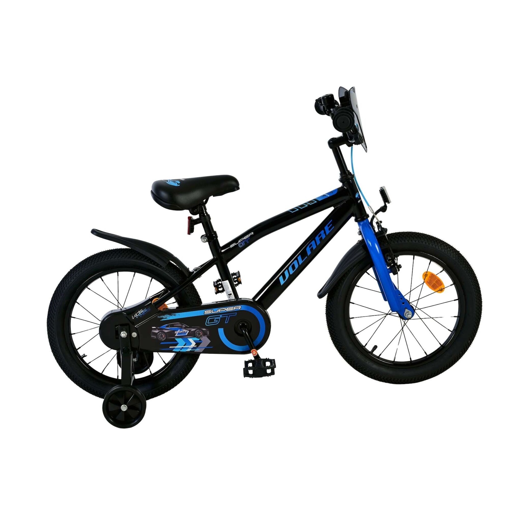 Volare Kinderfahrrad Super GT für Jungen 16 Zoll Kinderrad in Blau