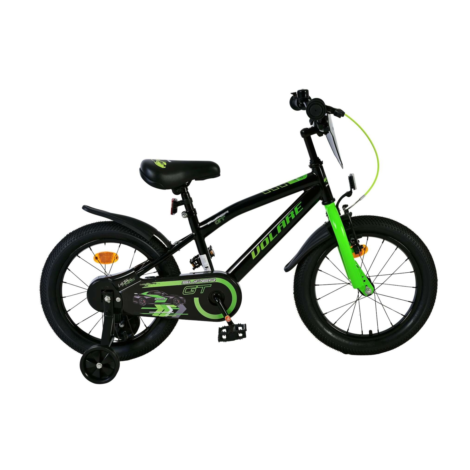 Volare Kinderfahrrad Super GT für Jungen 16 Zoll Kinderrad in Grün