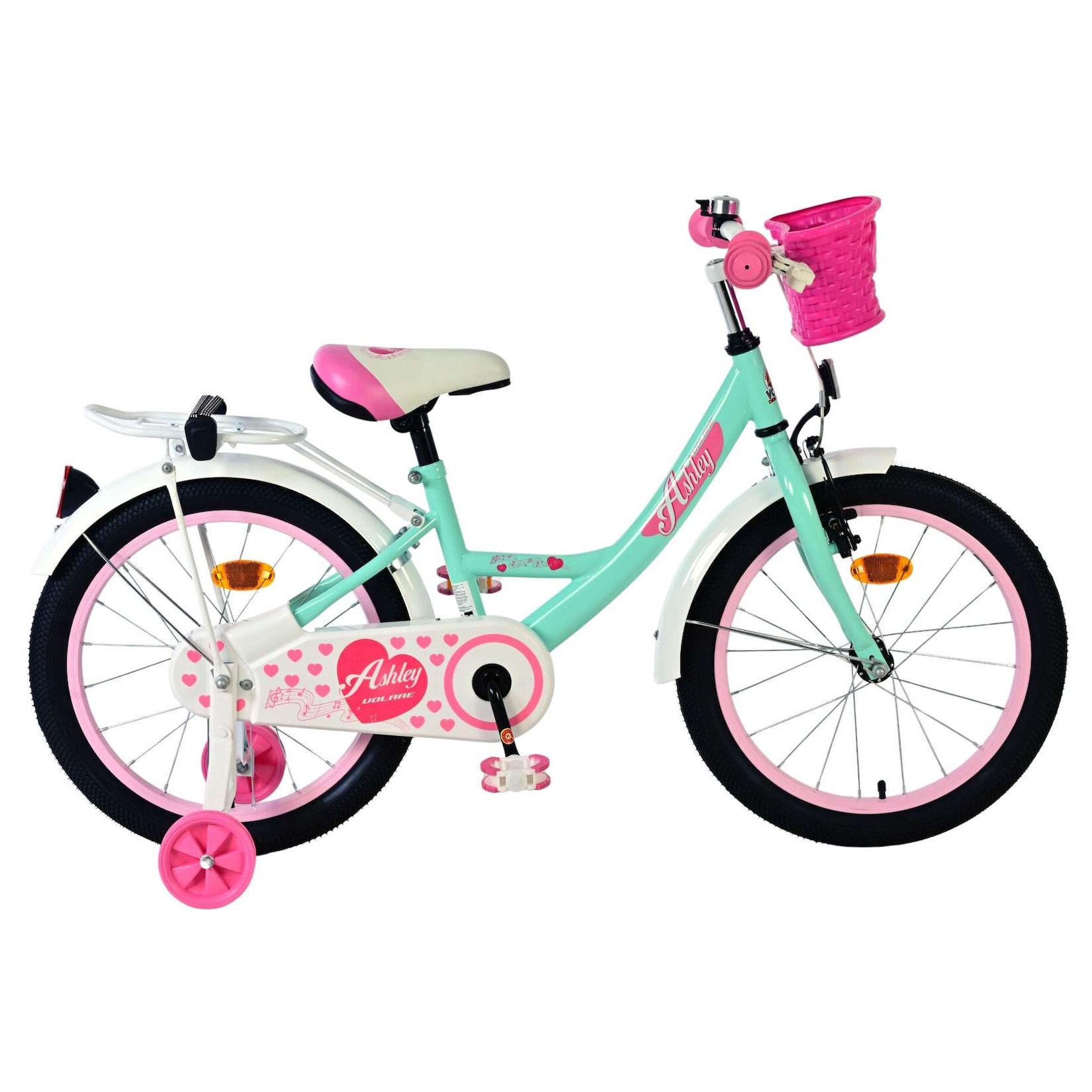 Volare Kinderfahrrad Ashley für Mädchen 18 Zoll Kinderrad in Grün