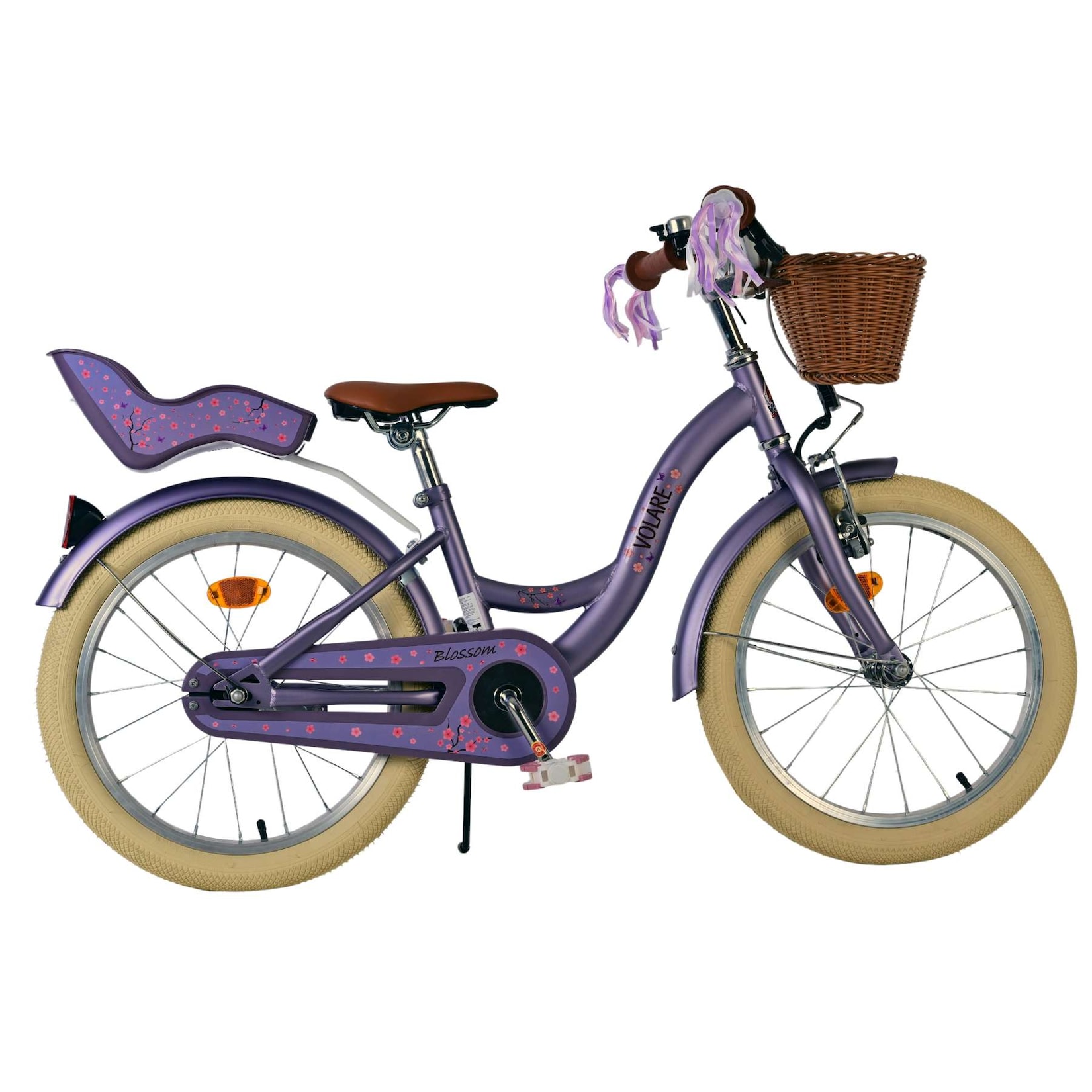 Volare Kinderfahrrad Blossom für Mädchen 18 Zoll Kinderrad in Lila