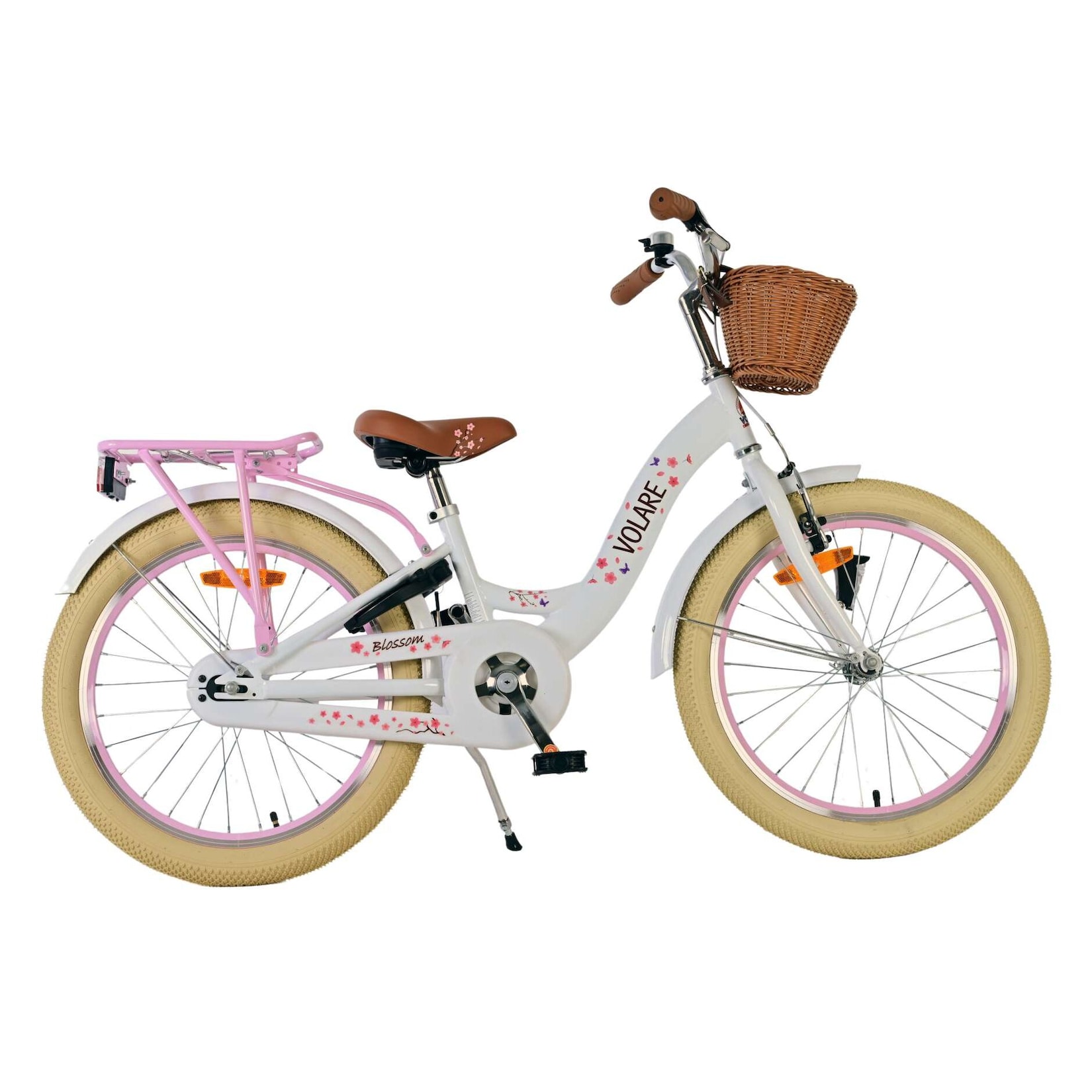 Volare Kinderfahrrad Blossom für Mädchen 20 Zoll Kinderrad in Weiß
