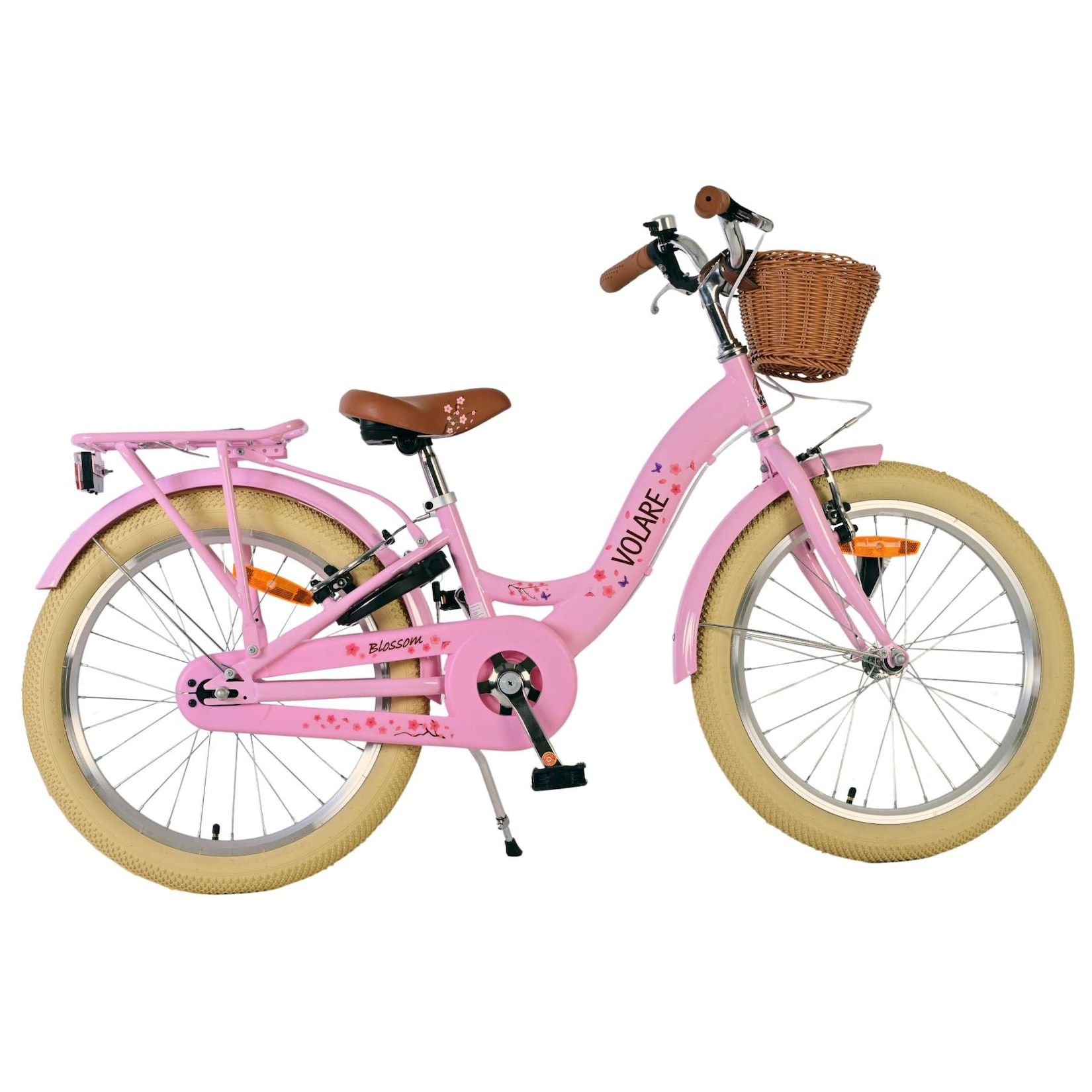 Volare Kinderfahrrad Blossom für Mädchen 20 Zoll Kinderrad in Rosa, Zwei Handbremsen