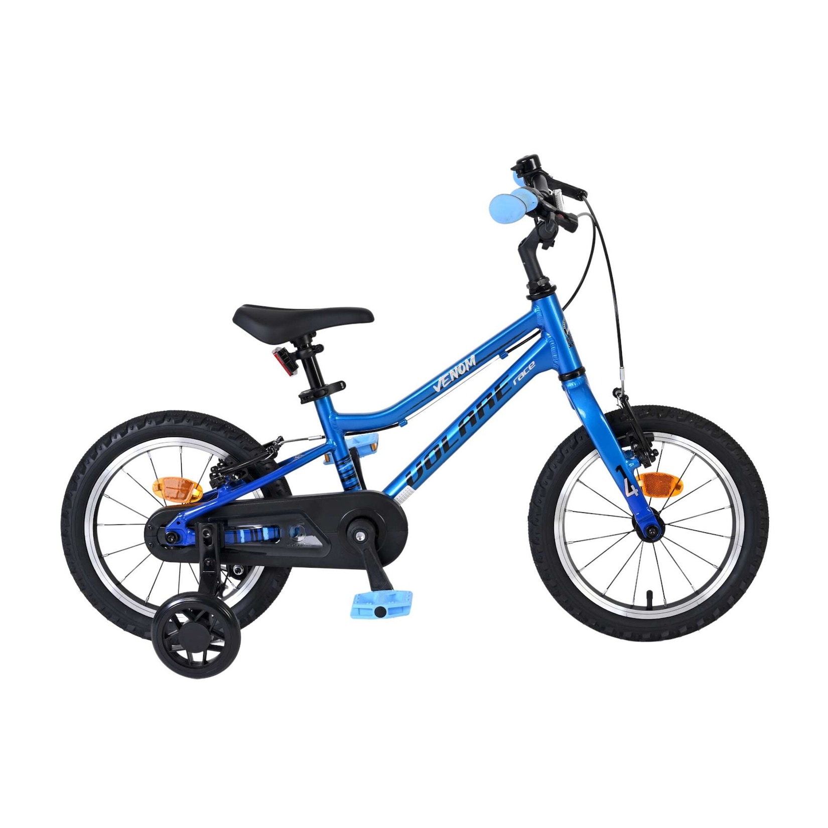 Volare Kinderfahrrad Venom für Jungen 14 Zoll Kinderrad in Blau, Zwei Handbremsen
