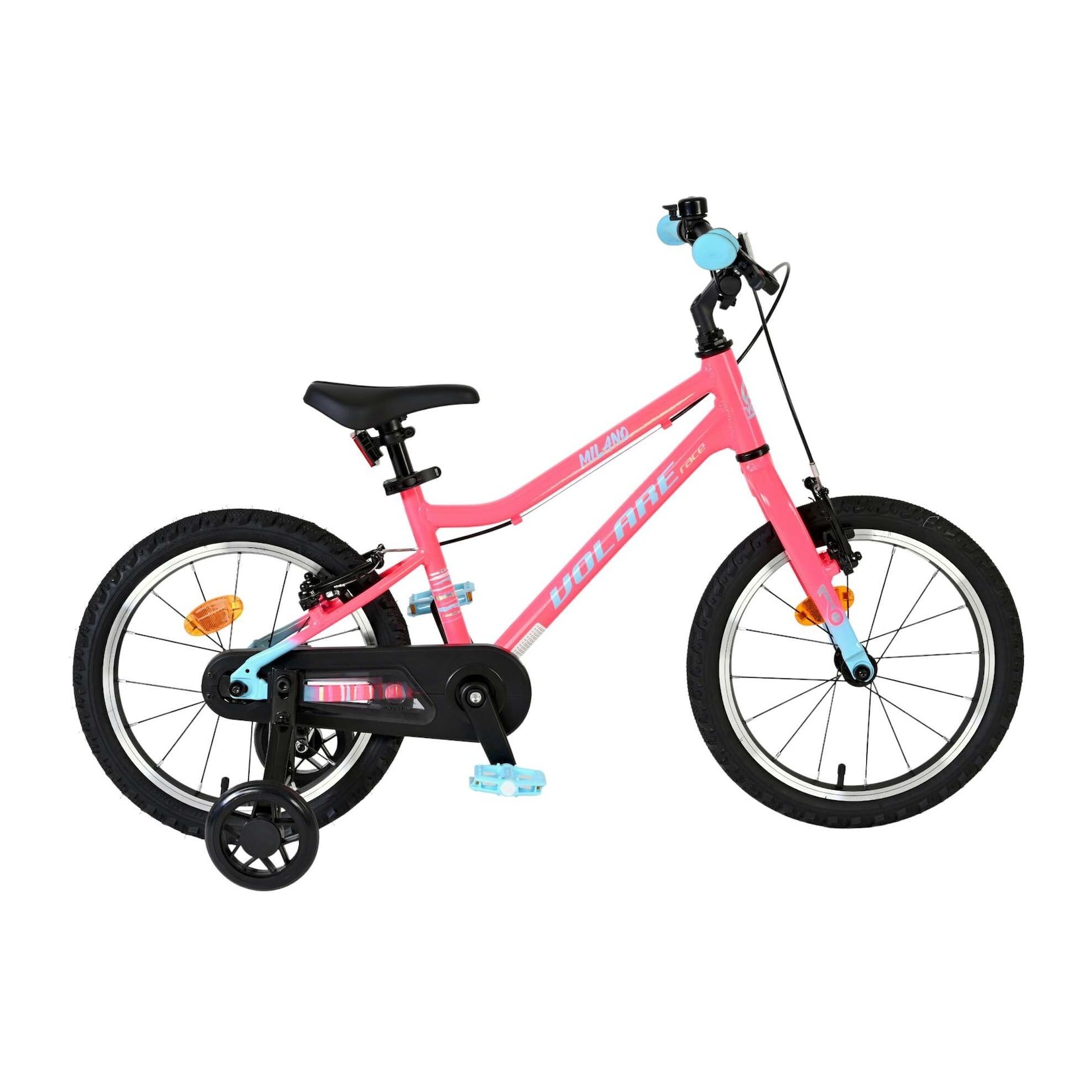 Volare Kinderfahrrad Milano für Mädchen 16 Zoll Kinderrad in Rosa, Zwei Handbremsen