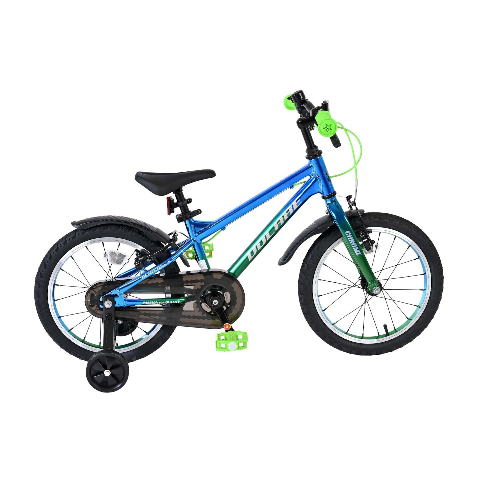 Volare Kinderfahrrad Chrome für Jungen 16 Zoll Kinderrad in Blaugrün, Zwei Handbremsen