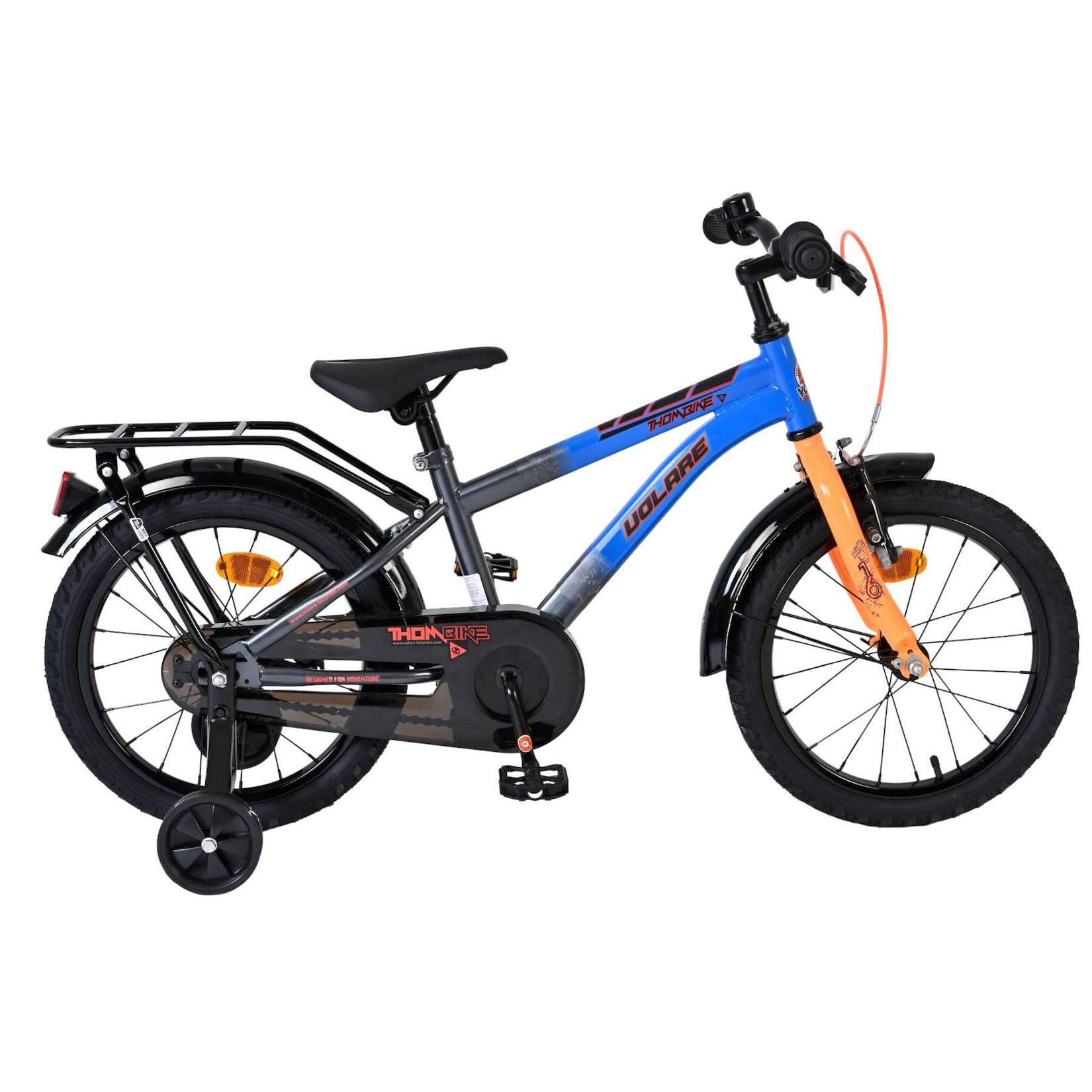 Volare Kinderfahrrad Thombike für Jungen 16 Zoll Kinderrad in Blau-Orange