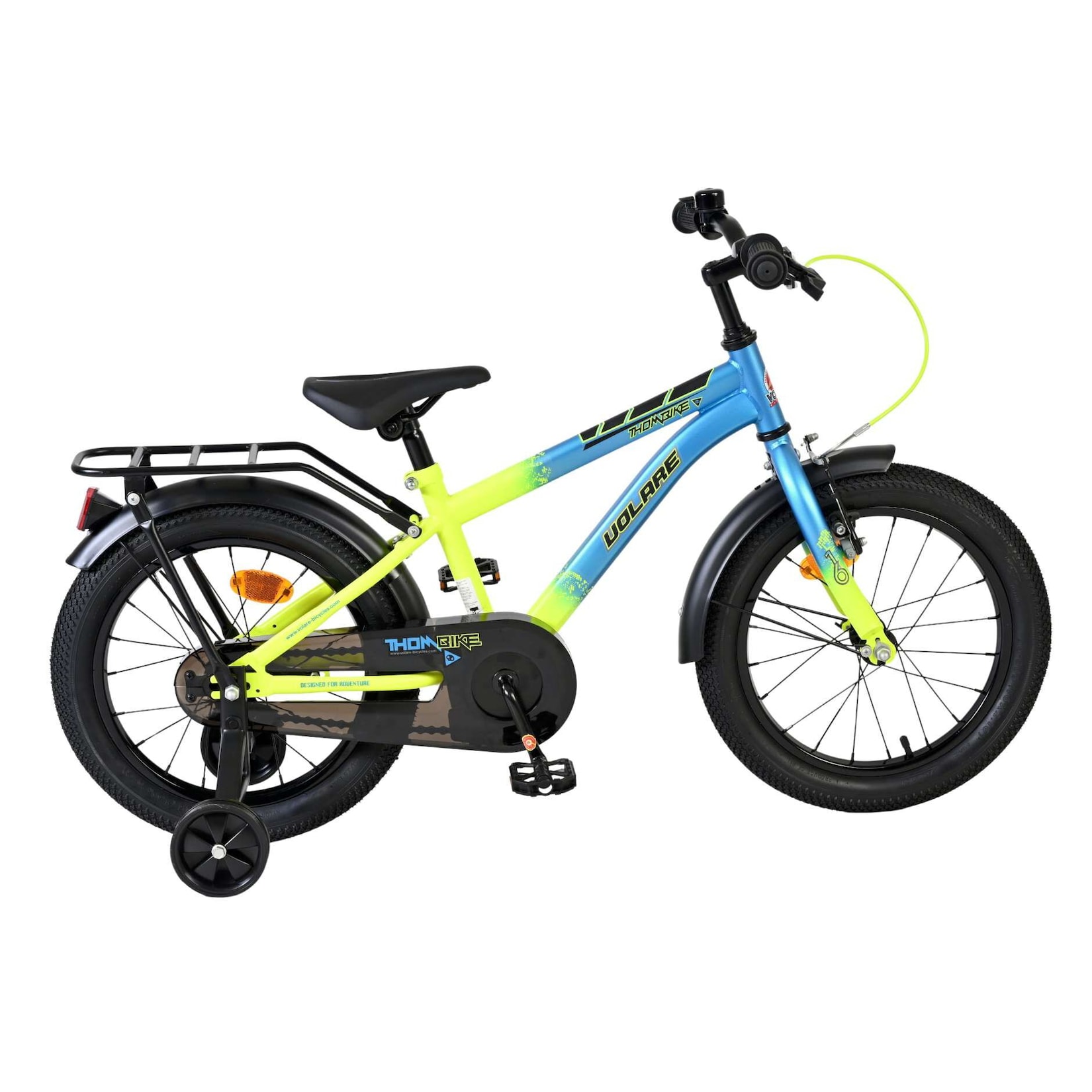 Volare Kinderfahrrad Thombike für Jungen 16 Zoll Kinderrad in Blau-Gelb
