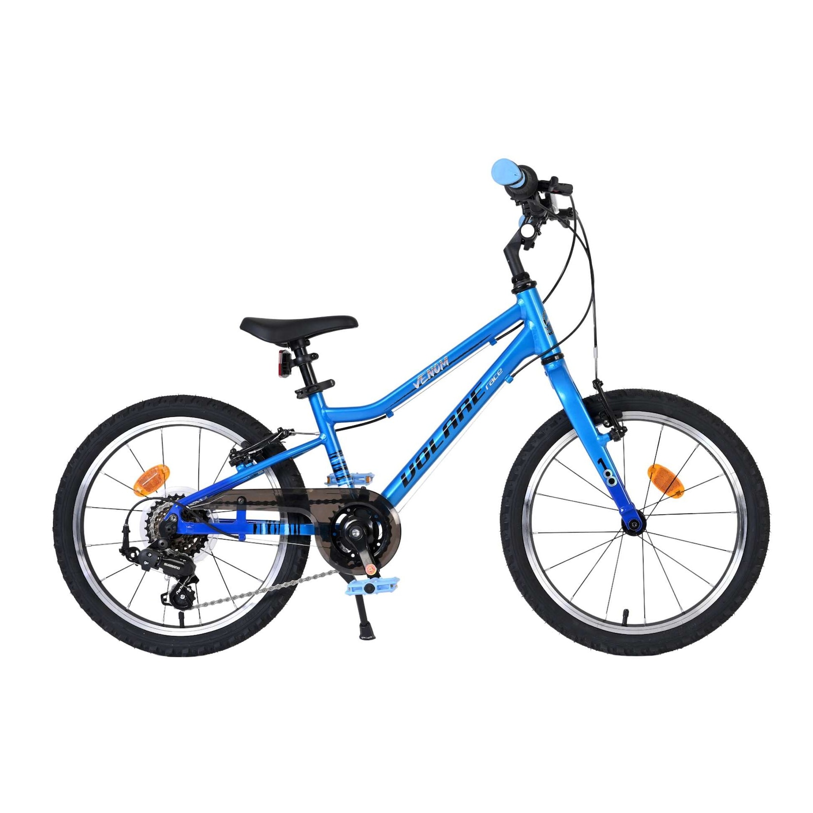 Volare Kinderfahrrad Venom für Jungen 18 Zoll Kinderrad in Blau, 6 Gänge