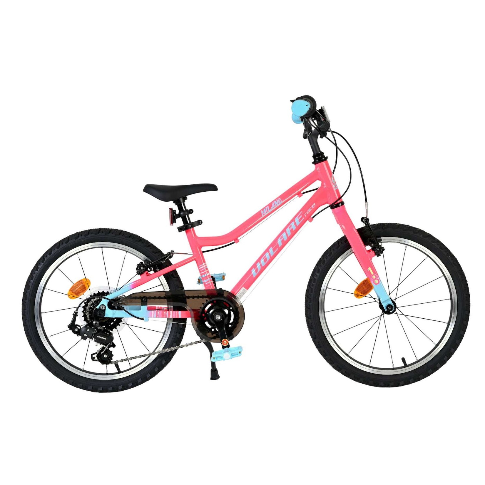 Volare Kinderfahrrad Milano für Mädchen 18 Zoll Kinderrad in Rosa, 6 Gänge