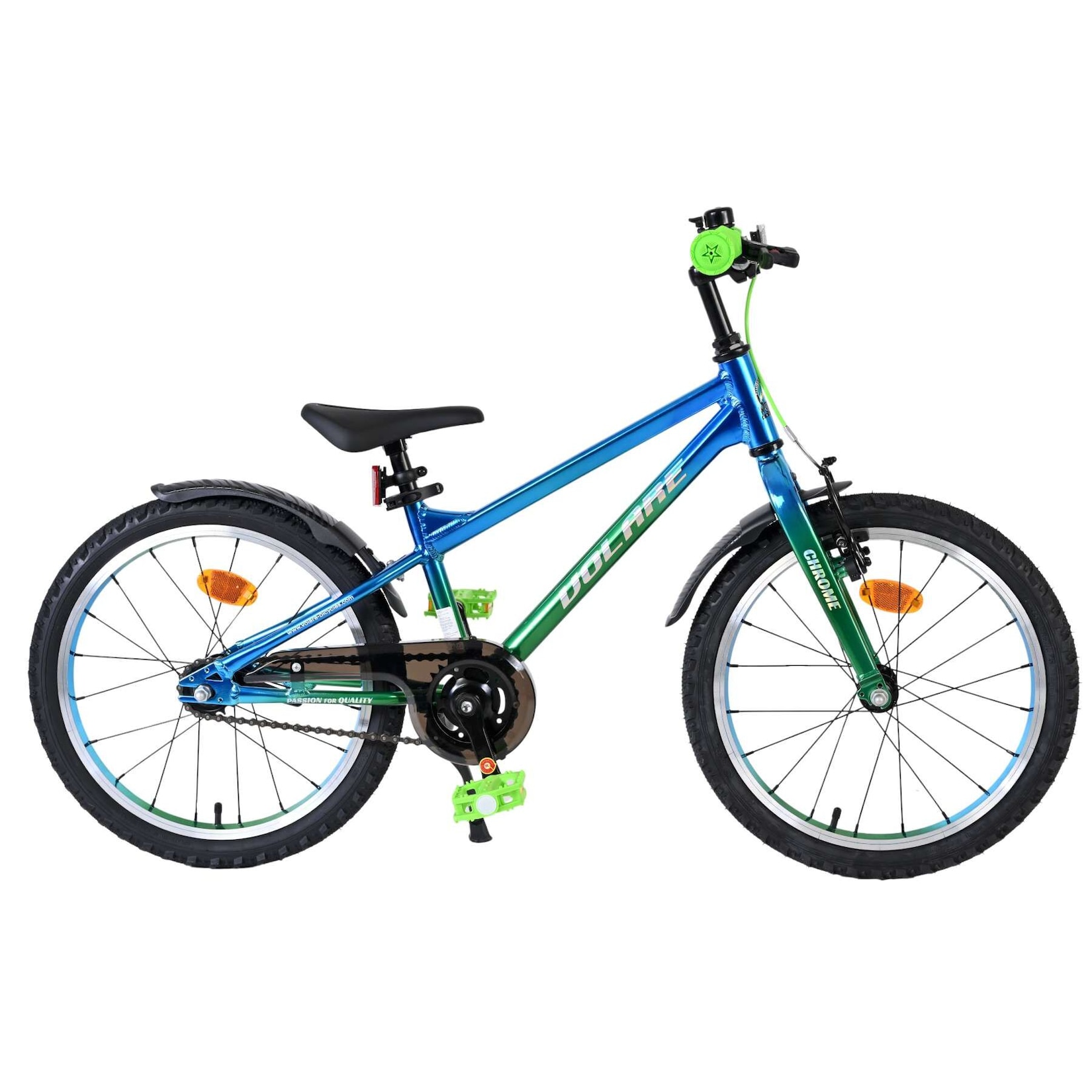 Volare Kinderfahrrad Chrome für Jungen 18 Zoll Kinderrad in Blaugrün
