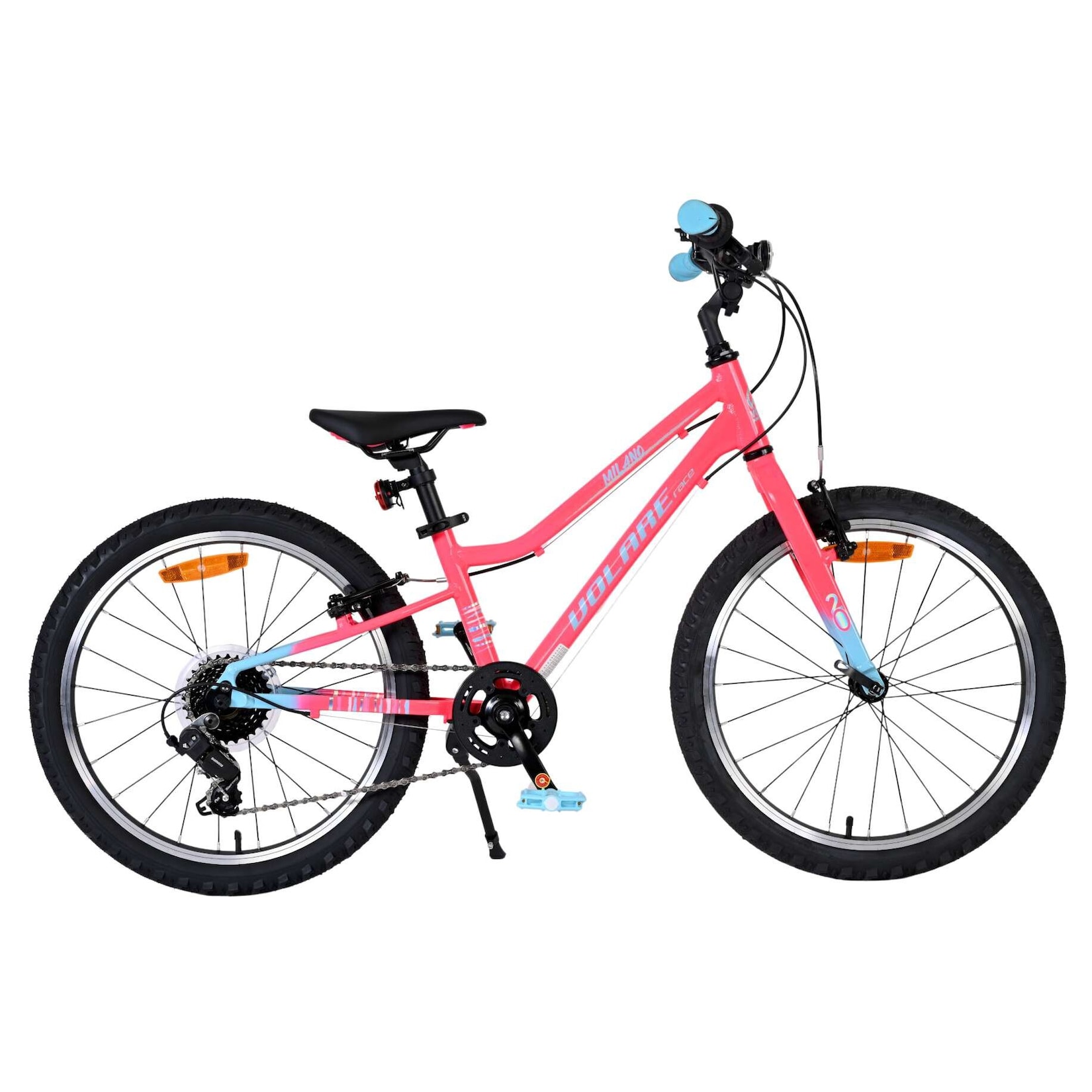 Volare Kinderfahrrad Milano für Mädchen 20 Zoll Kinderrad in Rosa, 6 Gänge