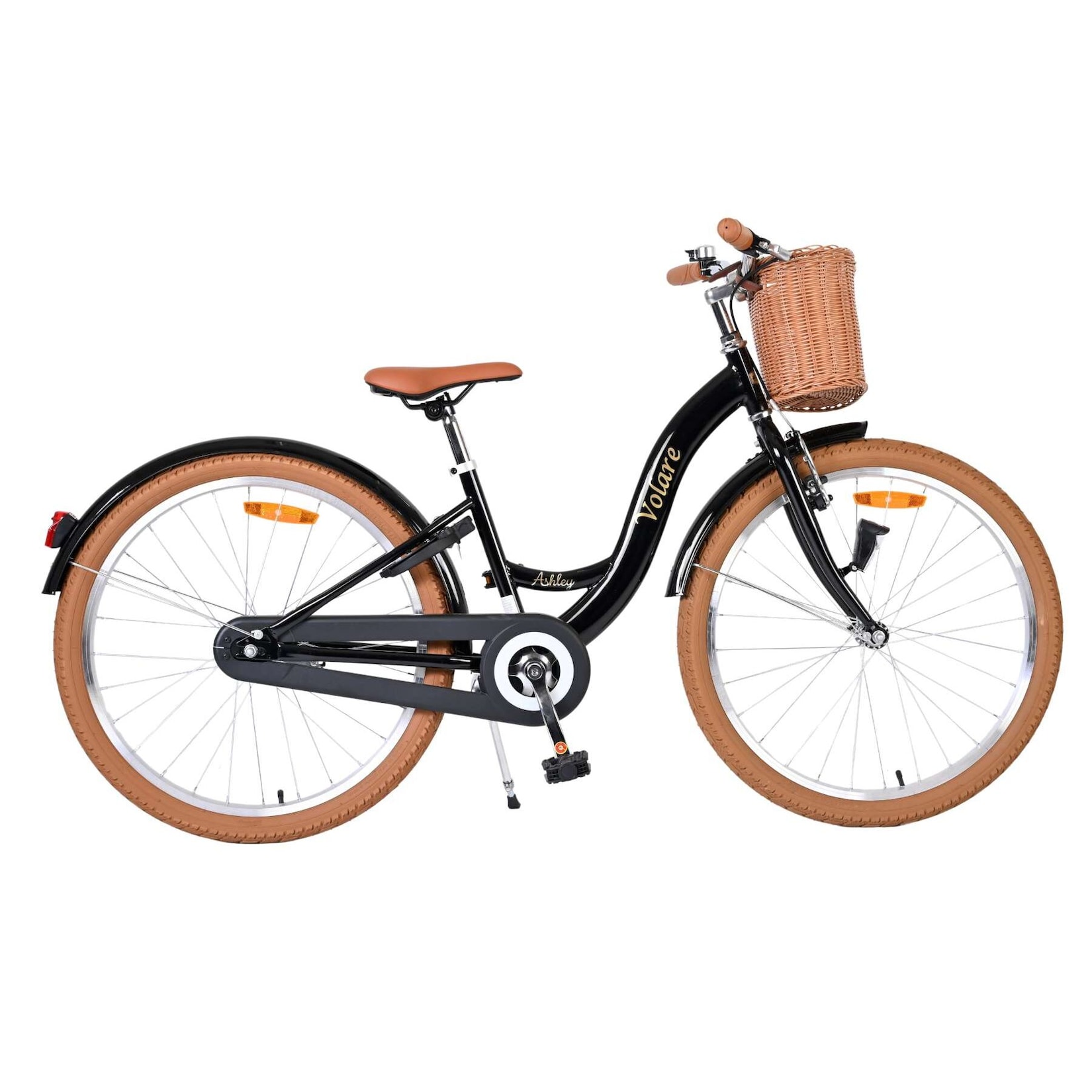 Volare Kinderfahrrad Ashley für Mädchen 24 Zoll Kinderrad in Schwarz