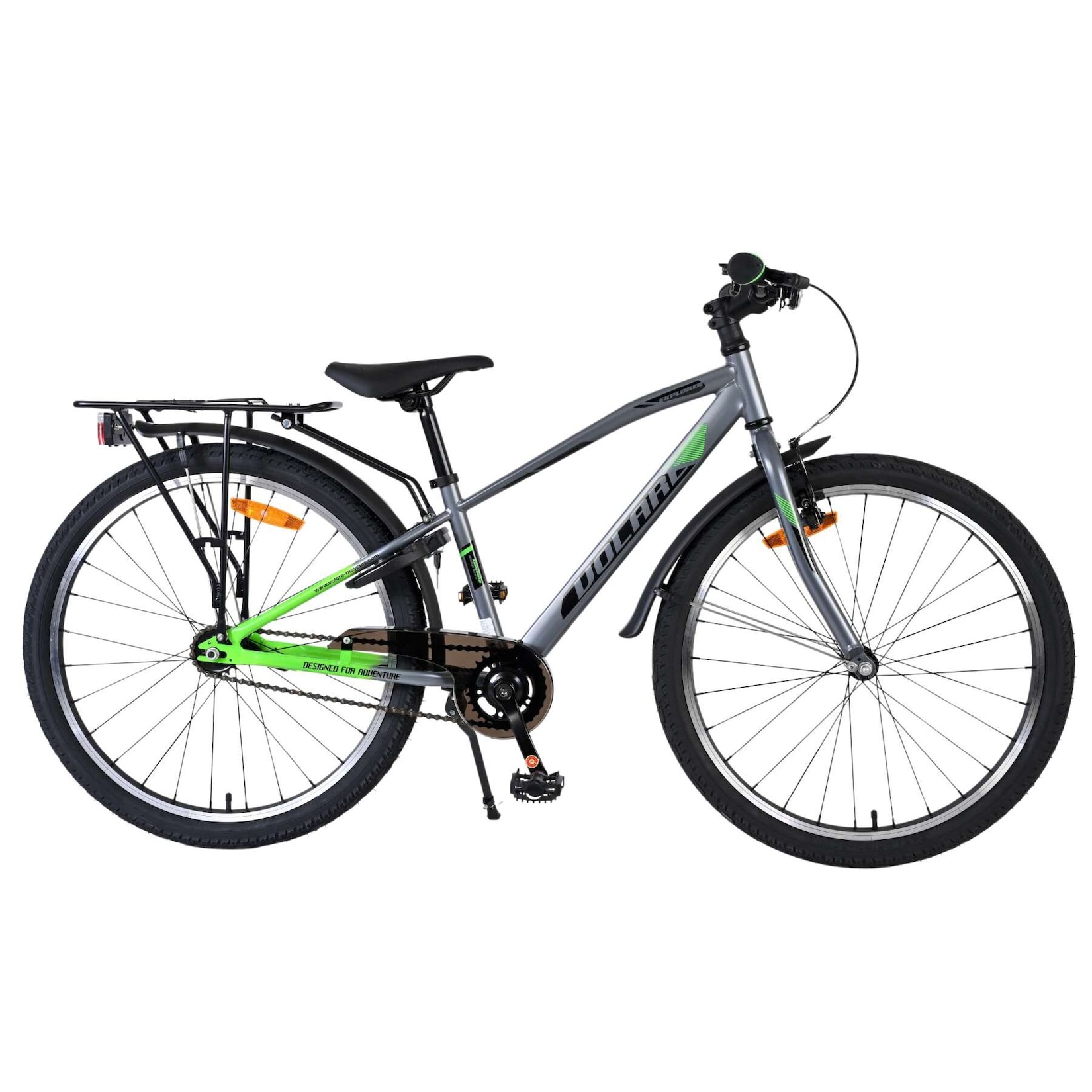 Volare Kinderfahrrad Explorer für Jungen 24 Zoll Kinderrad in Dunkelgrau