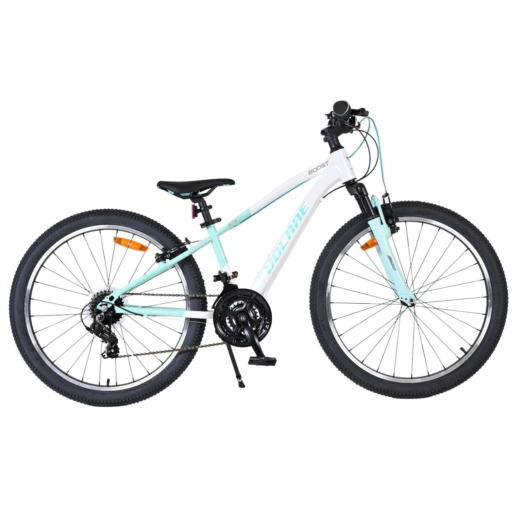 Volare Kinderfahrrad Boost 24 Zoll Kinderrad in Weiß/Mintgrün, 21 Gänge