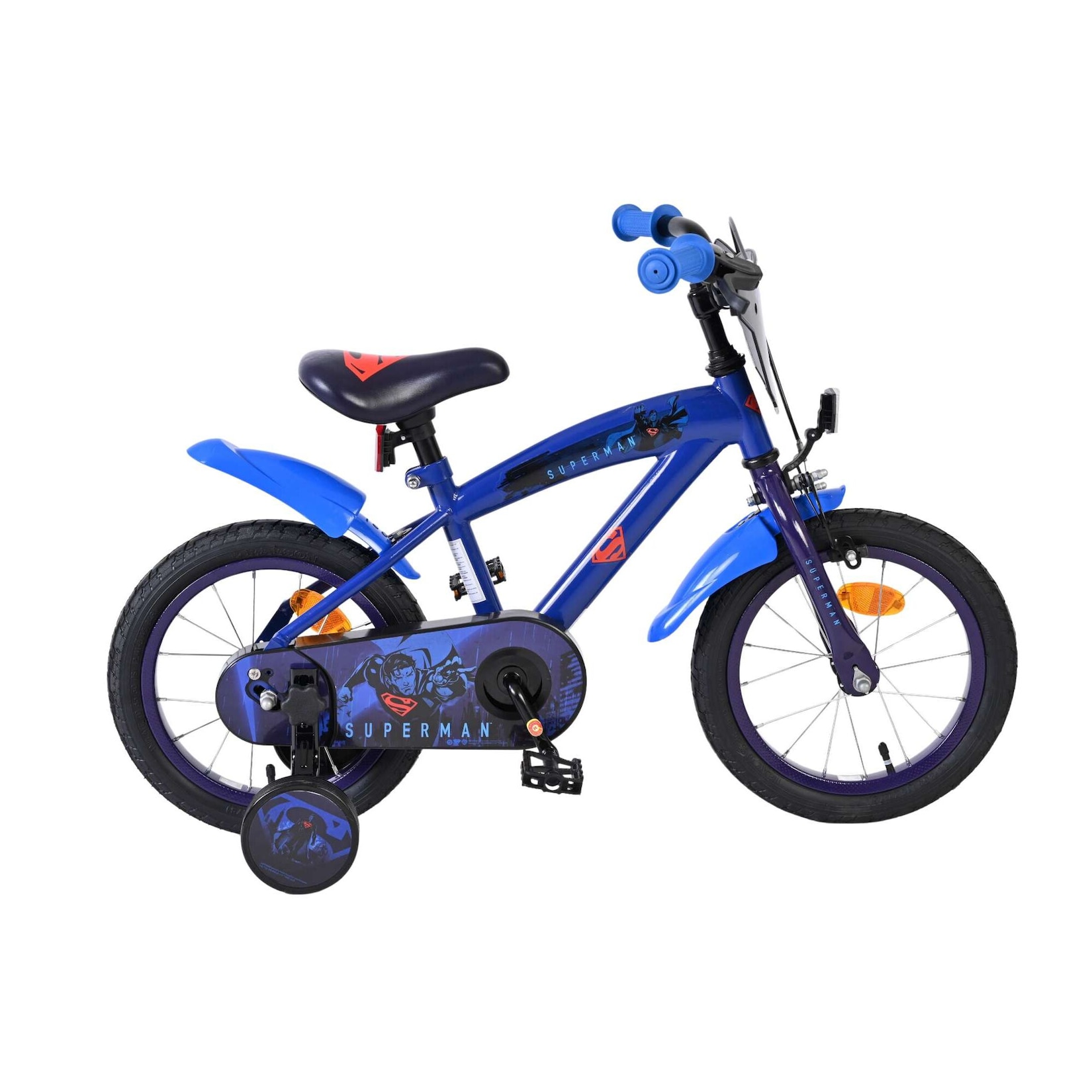 Volare Kinderfahrrad Superman für Jungen 14 Zoll Kinderrad in Blau