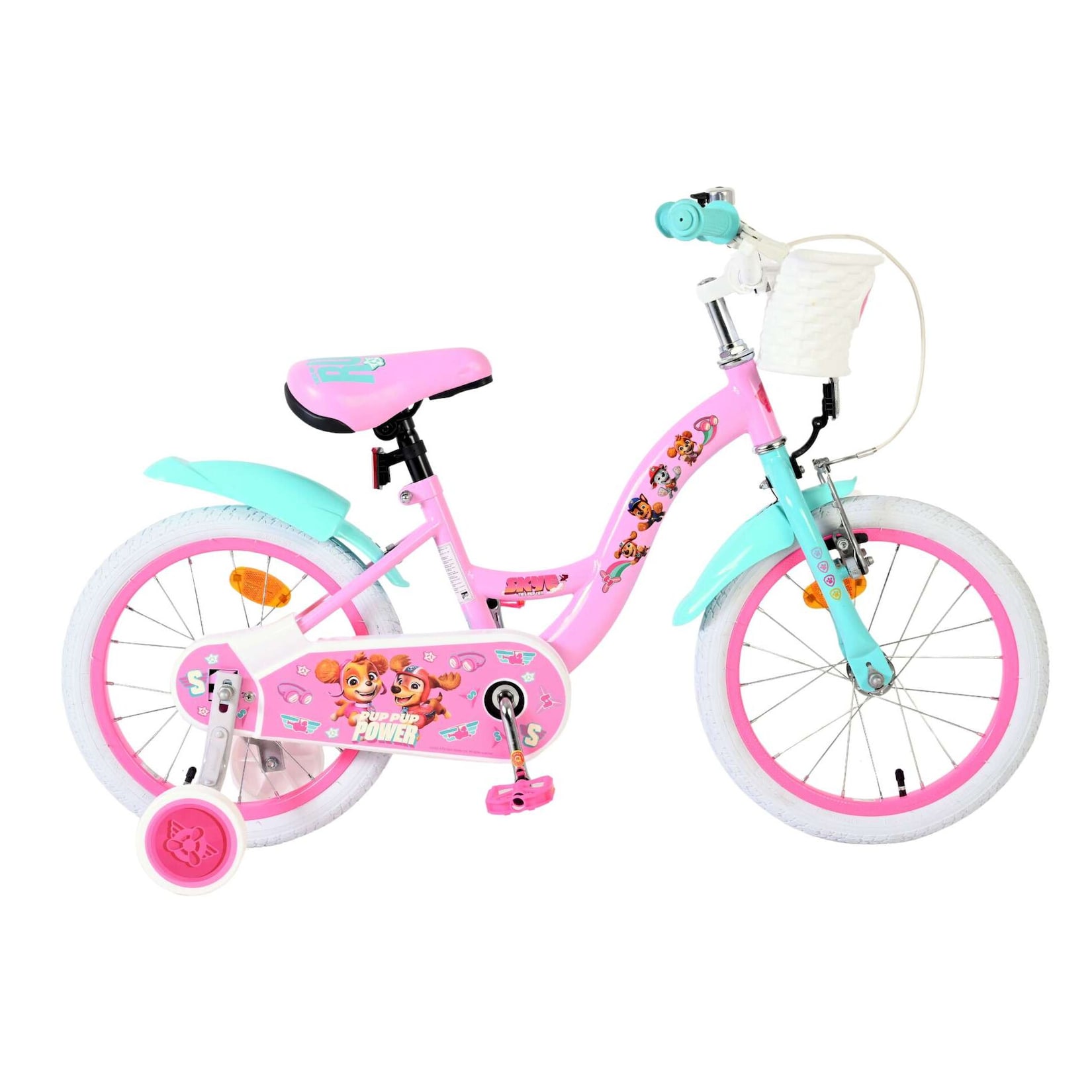 Volare Kinderfahrrad Paw Patrol für Mädchen 16 Zoll Kinderrad in Rosa