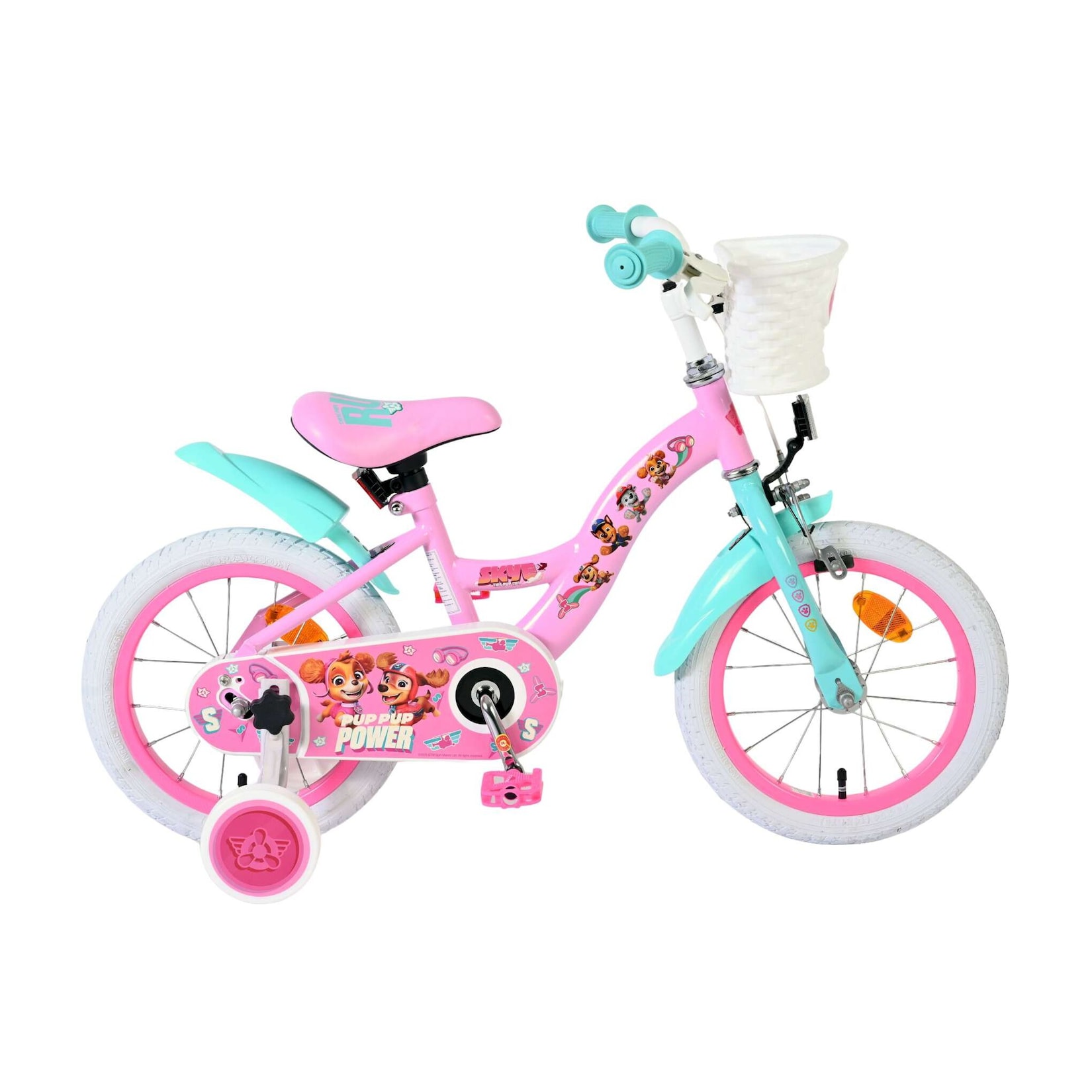 Volare Kinderfahrrad Paw Patrol für Mädchen 14 Zoll Kinderrad in Rosa