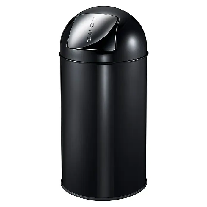 Vepa Bins Standard-Mülleimer Pushcan (40 l, Metall, Schwarz)