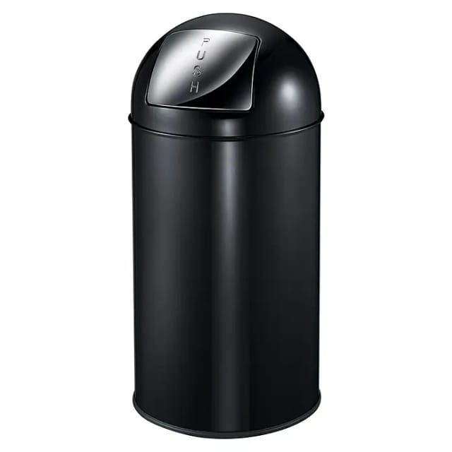 Vepa Bins Standard-Mülleimer Pushcan (40 l, Metall, Schwarz)