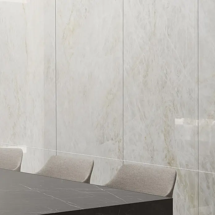 RAK Ceramics Feinsteinzeugfliese Crystal (60 x 120 cm, Onyx White, Glänzend)