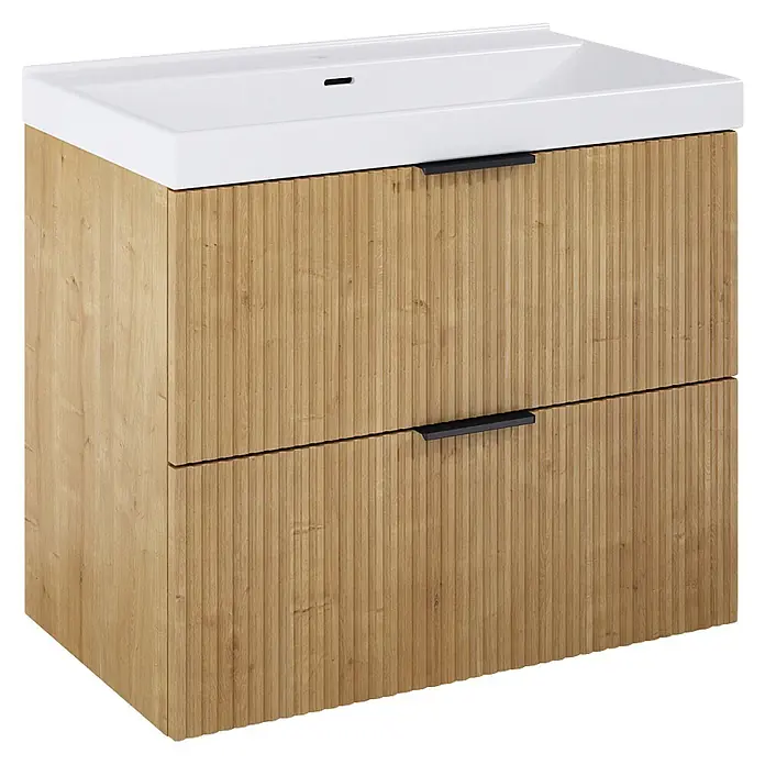 Riva Yasumi Badmöbel-Set (Gesamtbreite Badmöbel: 81 cm, Hamilton Eiche, 3 -tlg.)