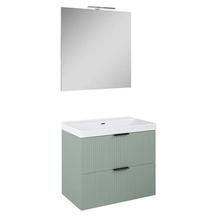 Riva Yasumi Badmöbel-Set (Gesamtbreite Badmöbel: 81 cm, Sage, 4 -tlg.)