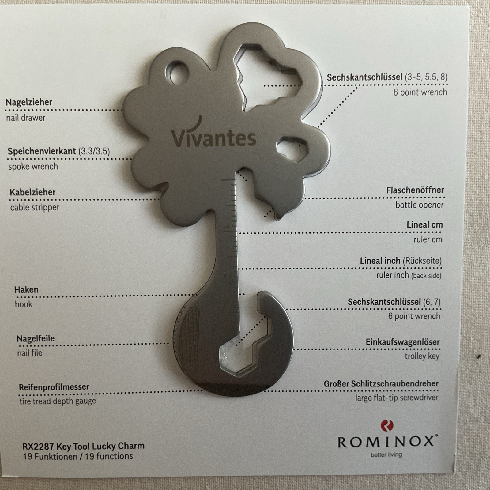 rominox Key Tool "Lucky Charm" Multifunktionswerkzeug unbenutzt und nagelneu :-) Bild 9