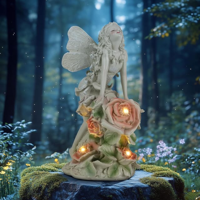 Solarbetriebene Engel-gartenfigur, Solarbetriebene Engel-gebetslampe, Feenengel-skulptur, Gartenfigur Für Den Außenbereich, Schutzengel-figur, Wasserdichte Elfen-feen-dekorationsskulptur Für Den Außen