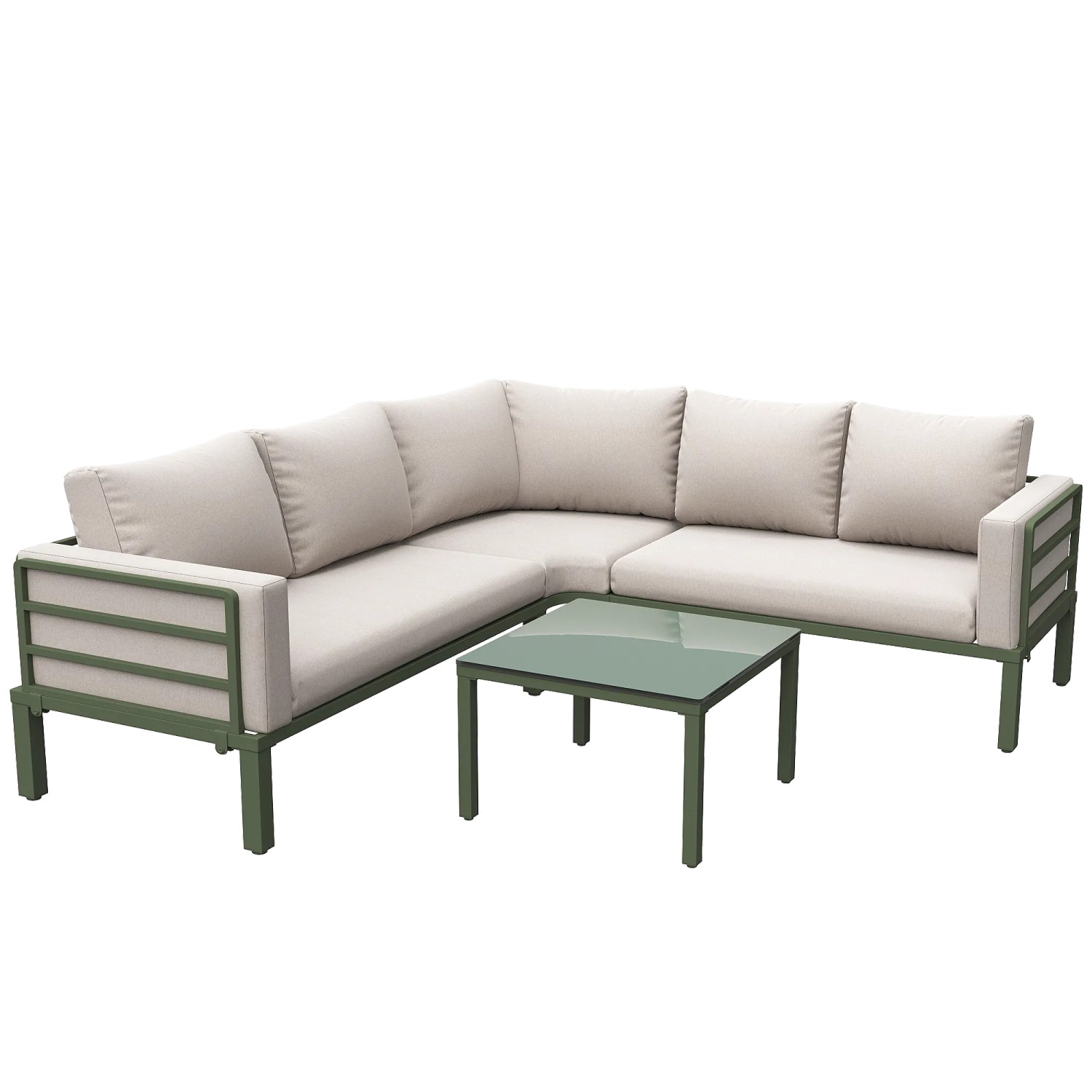 okwish Gartenmöbel-Set Bequeme Gartenmöbe mit Verstellbaren Beinen Beige