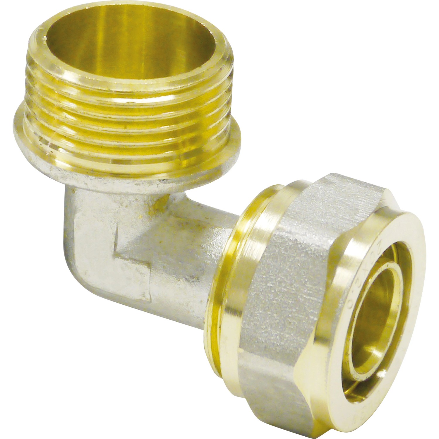 PIPETEC Schraubfitting Übergang Messing 16 mm x R 1/2