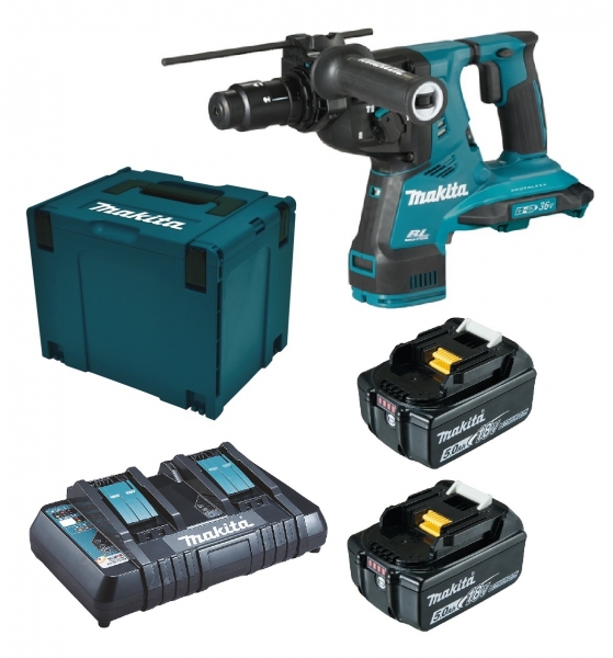 Makita DHR283RTJU 2x BL1850B 5Ah Akku + DC18RD Bild 2