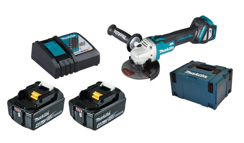 Makita DGA511RMJ 2x 4Ah Akku + Ladegerät Bild 2