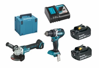 Makita Combo-Kit DGA504RFJ + DDF484Z