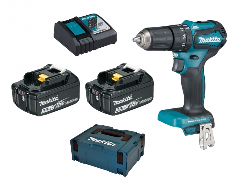 Makita DHP483RFJ 2x 3Ah Akku + Ladegerät Bild 2