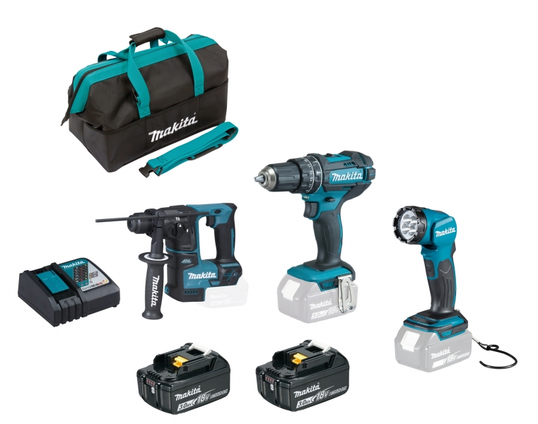 Makita Akku-Maschinen-Set DHP482 + DHR171Z 2x 3Ah Akku Bild 2