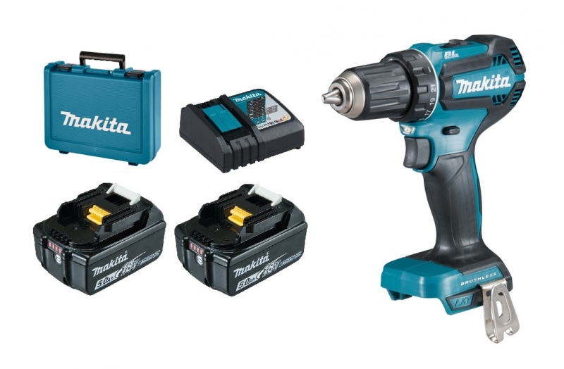 Makita DDF485RTE 2x 5Ah Akku + Ladegerät Bild 2