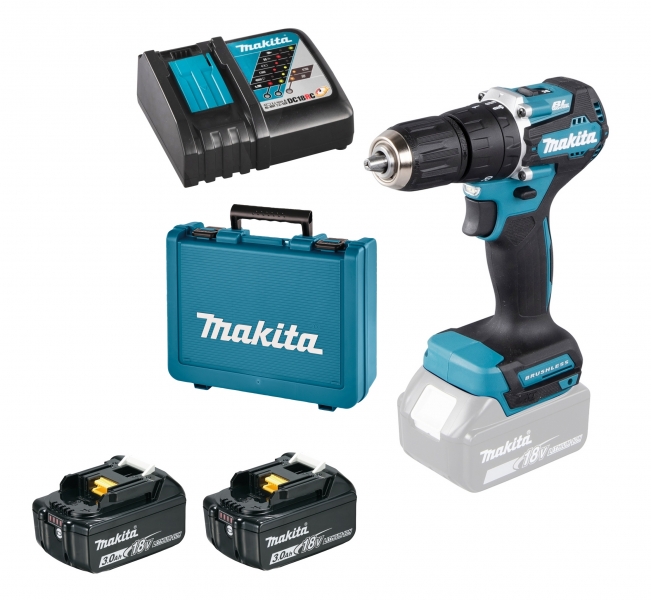 Makita DHP487RFE 2x 3Ah Akku + Ladegerät Bild 2