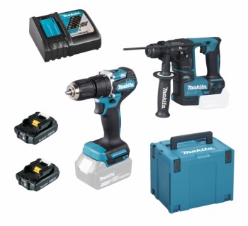 Makita Akku-Maschinen-Set DHP487Z + DHR171Z + 2x BL1820