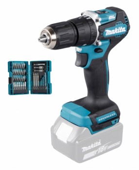 Makita DHP487Z + B-54106 Bohrer- & Bit-Satz, 38-tlg.