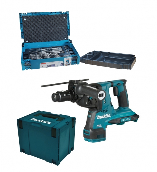 Makita DHR281ZJ im MAKPAC inkl. Einlage + E-17790 SDS-plus Bohrer + Meißelset 17-tlg. Bild 2