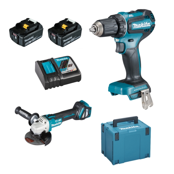 Makita Akku-Maschinen-Set DDF485Z + DGA513Z + 2x BL1860 Bild 2